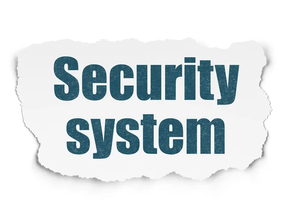 Bescherming concept: beveiligingssysteem op achtergrond gescheurd papier — Stockfoto