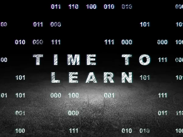 Conceito de linha do tempo: Tempo para aprender em sala escura grunge — Fotografia de Stock