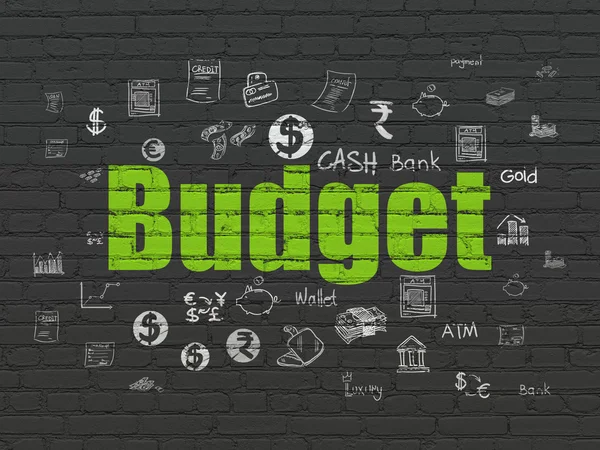 Banking konceptet: Budget på väggen bakgrund — Stockfoto