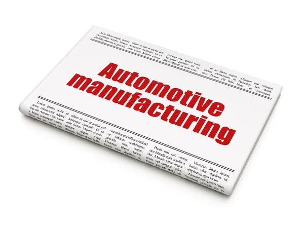 Concetto di produzione: titolo del giornale Automotive Manufacturing — Foto Stock