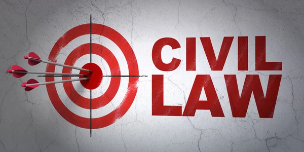 Law concept: target and Civil Law on wall background — Stock Photo, Image