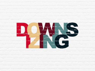 Ekonomi kavramı: duvar arka plan üzerinde küçülme