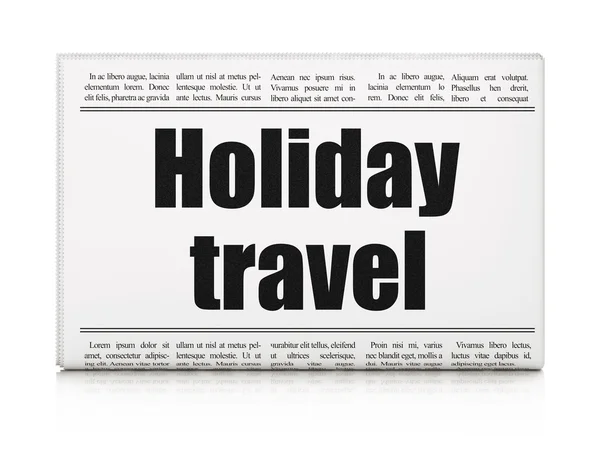 Pojęcie turystyki: Gazeta headline Holiday Travel — Zdjęcie stockowe