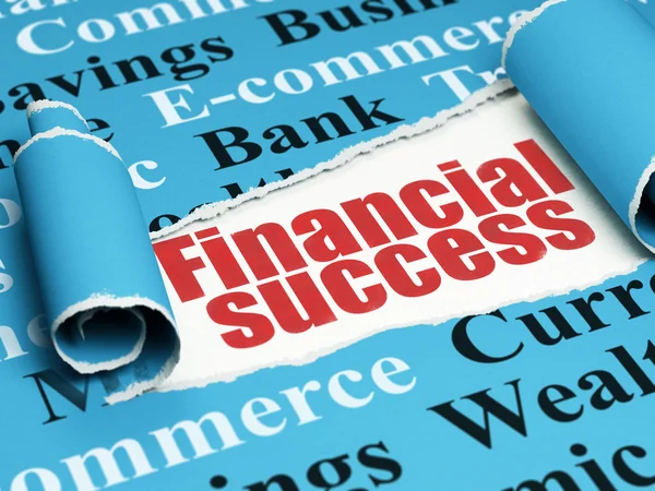 Bankacılık kavramı: yırtık kağıt parçası altında kırmızı metin Finansal Başarı — Stok fotoğraf