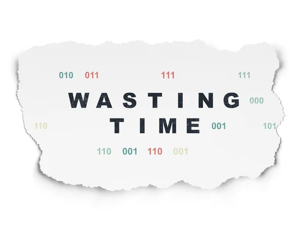 Conceito de tempo: desperdiçando tempo no fundo do papel rasgado — Fotografia de Stock