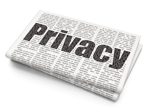 Privacy concept: privacy op de achtergrond van de krant — Stockfoto