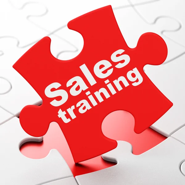 Advertising concept: sales training op puzzel achtergrond — Stockfoto