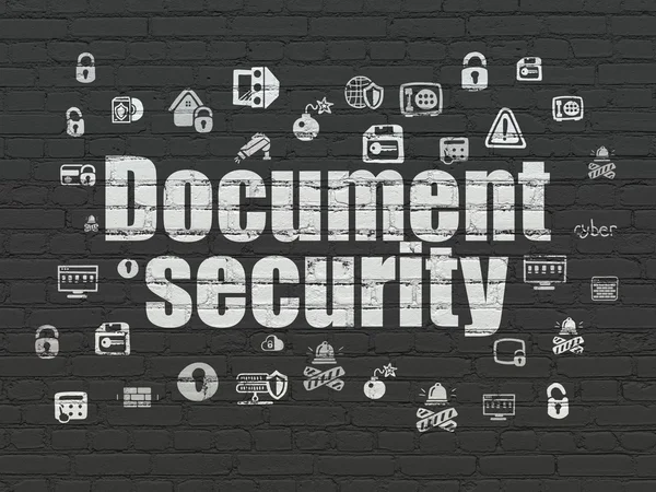 Protection concept: Document Security on wall background — Stock Photo, Image