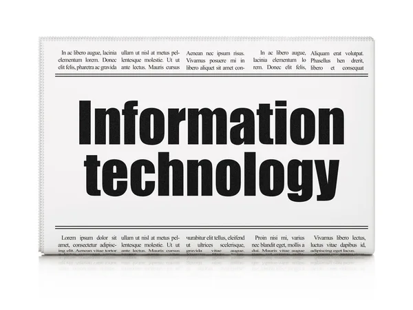 Concepto de datos: titular del periódico Information Technology —  Fotos de Stock