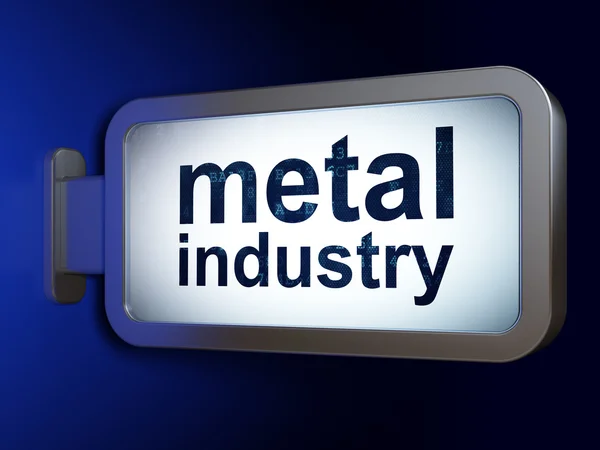 Branchenkonzept: Metallindustrie auf Werbetafel — Stockfoto