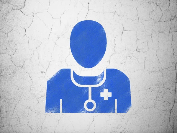 Hälso-och koncept: läkare på väggen bakgrund — Stockfoto