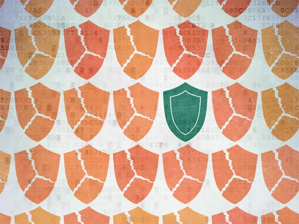 Safety concept: shield icon on Digital Data Paper background — Stock Photo, Image
