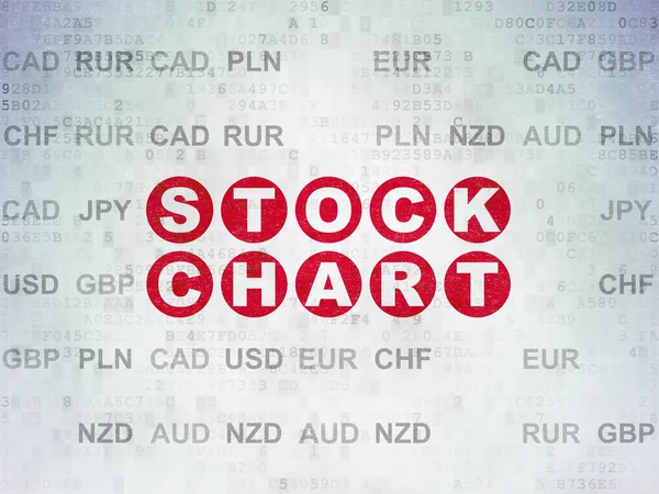 Business concept: Stock Chart on Digital Data Paper background — Stock Photo, Image