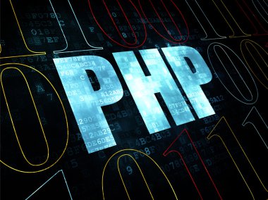 Programming concept: Php on Digital background