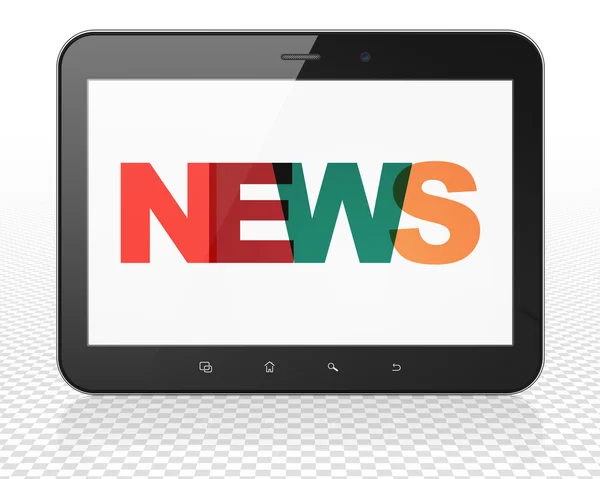 Concepto de noticias: Tablet PC PC con noticias en pantalla —  Fotos de Stock