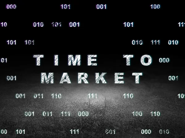 Idő fogalma: idő piacra grunge sötét szobában — Stock Fotó