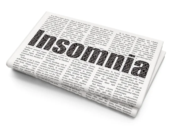 Healthcare concept: Insomnia on Newspaper background — Stock Photo, Image