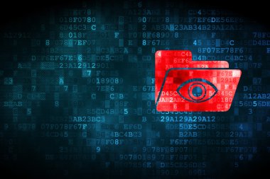 iş kavramı: dijital arka plan üzerinde göz ile klasör