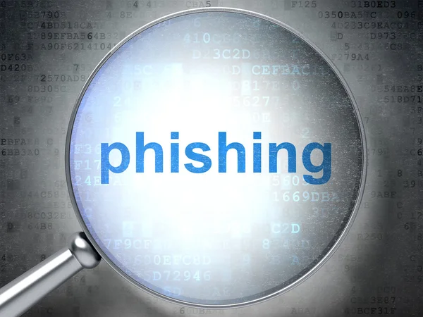 Security concept: Phishing with optical glass — Stock Photo, Image