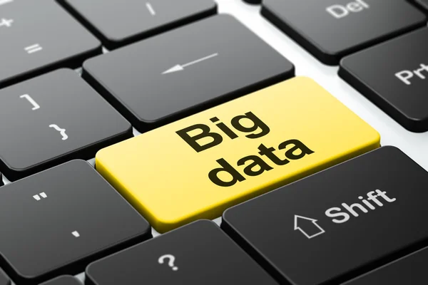 Concetto di informazione: Big Data su sfondo tastiera del computer — Foto Stock