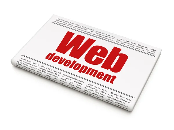 Web development concept: newspaper headline Web Development — Stock Photo, Image