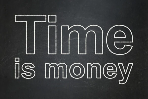 Concept de chronologie : Le temps est argent sur fond de tableau — Photo