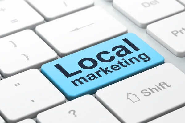 Advertising concept: Local Marketing on computer keyboard background — Stock Photo, Image