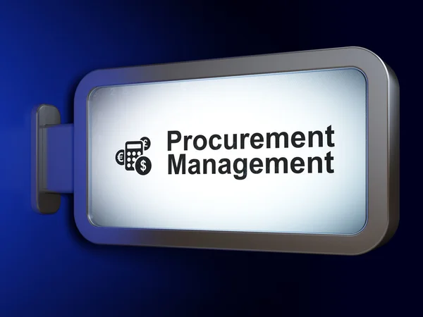 Finance concept: Procurement Management and Calculator on billboard background — Stock Photo, Image