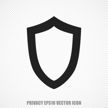 Koruma vektörü Konturlu Kalkan simgesi. Modern düz tasarım.