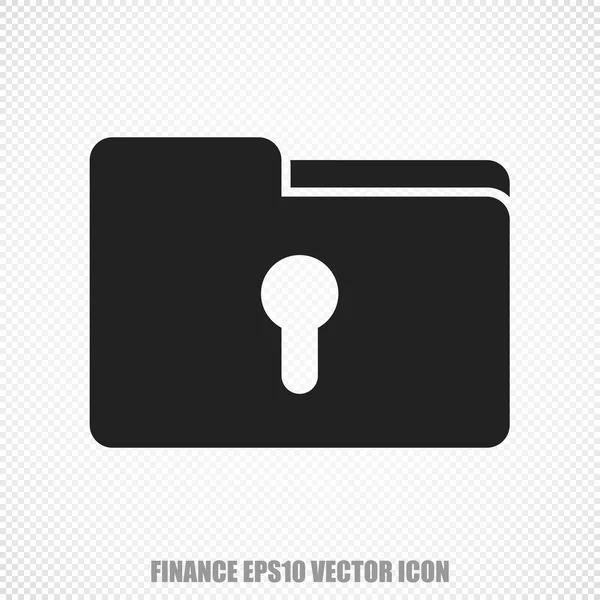 Finanzas vector carpeta con icono de ojo de cerradura. Diseño plano moderno . — Vector de stock