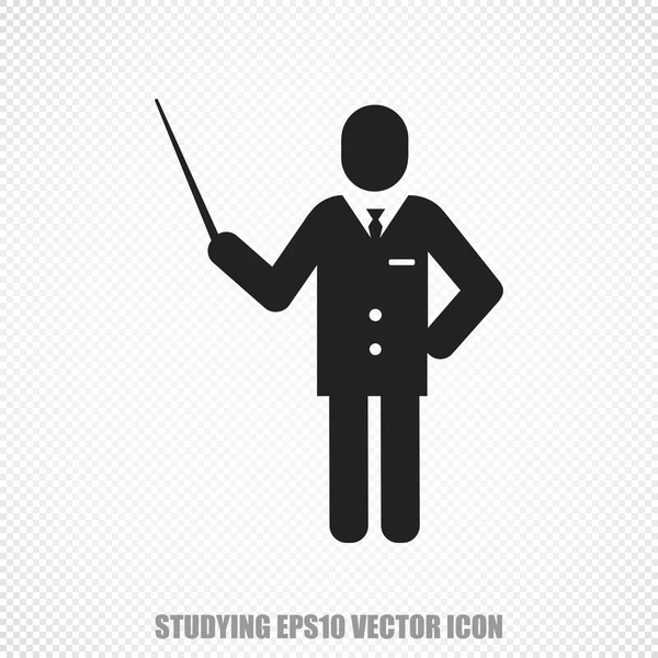 Studying vector Teacher icon. Modern flat design. — Stock Vector