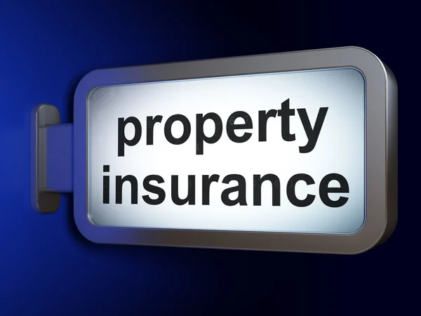 Concetto di assicurazione: assicurazione di proprietà sulla priorità bassa del tabellone per le affissioni — Foto Stock