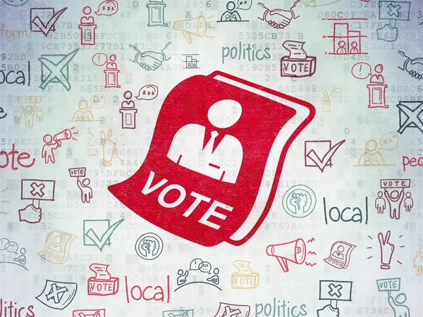 Politikai koncepció: szavazólapon digitális adatok papír alapon — Stock Fotó