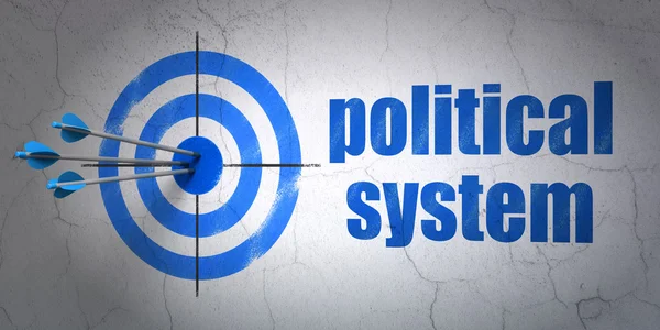 Concetto politico: obiettivo e sistema politico sullo sfondo del muro — Foto Stock