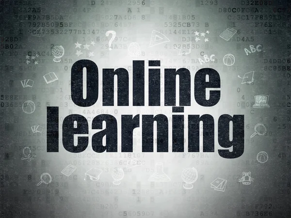 Koncepcja studia: Online Learning na tle cyfrowych danych papierze — Zdjęcie stockowe