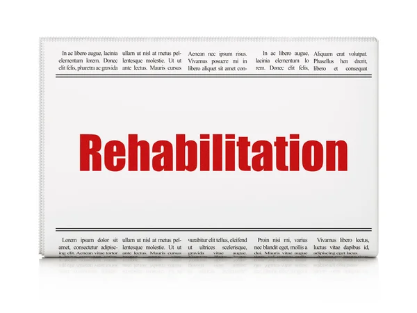 Gesundheitskonzept: Zeitungsschlagzeile Rehabilitation — Stockfoto