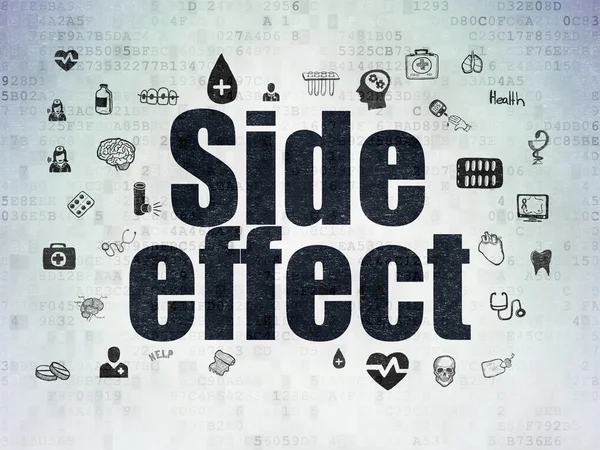 Gezondheid concept: Side Effect op digitale Data-Paper achtergrond — Stockfoto