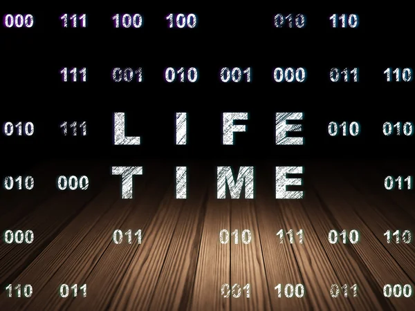 Timeline concept: Life Time in grunge dark room — Stock Photo, Image
