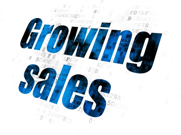 Affärsidé: växande försäljning på digital bakgrund — Stockfoto