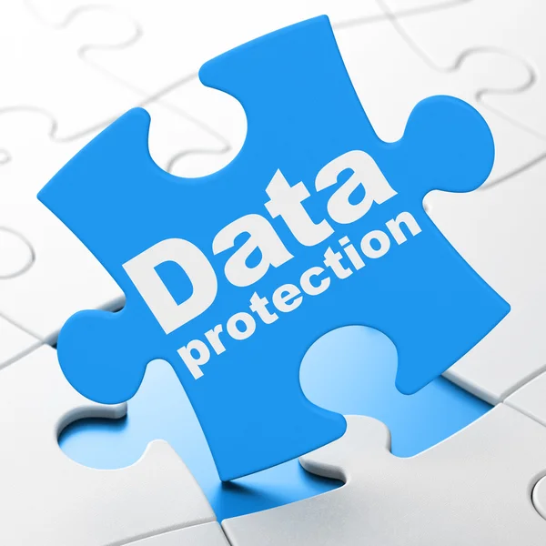 Security concept: Data Protection on puzzle background — Stock Photo, Image