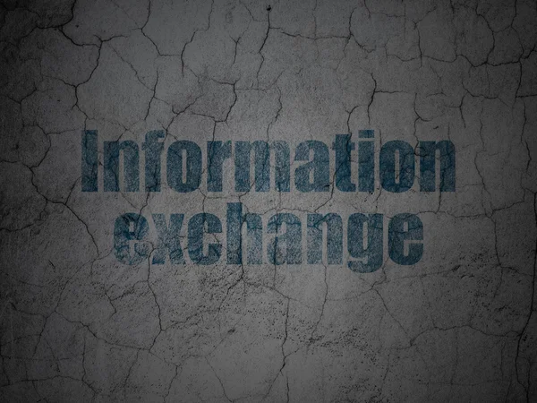 Concept de données : Échange d'informations sur fond de mur grunge — Photo