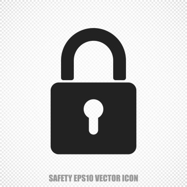 Güvenlik vektörü Kapalı Asma Kilit simgesi. Modern düz tasarım.