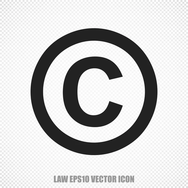 Law vector Copyright icon. Modern flat design. — Διανυσματικό Αρχείο