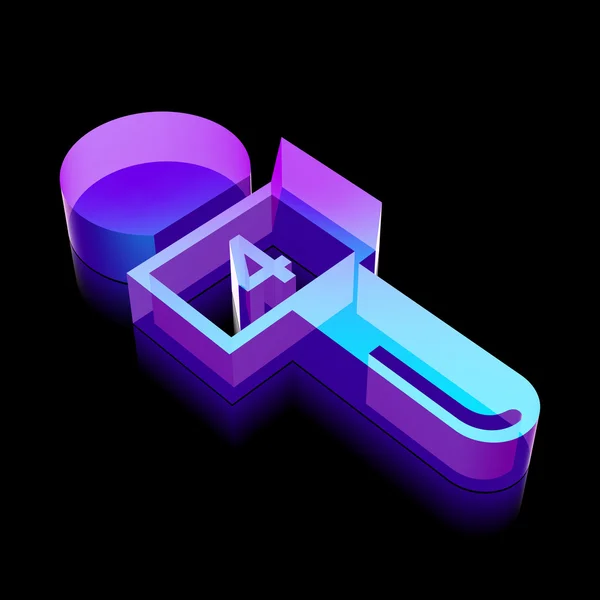 News icon: 3d neon glowing Microphone made of glass, vector illustration. — Διανυσματικό Αρχείο
