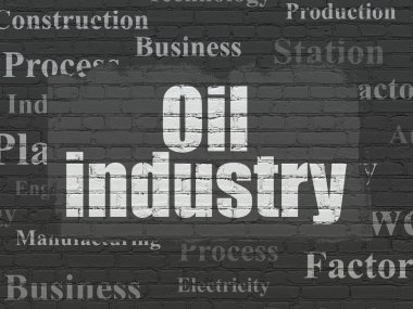 Endüstri kavramı: duvar arka plan üzerinde petrol endüstrisi