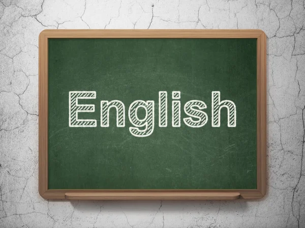 Koncepce učení: angličtina na pozadí hrací desky — Stock fotografie