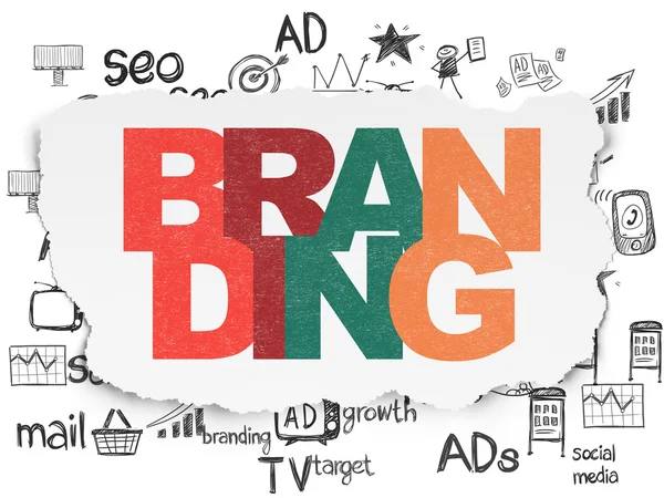 Advertising concept: Branding on Torn Paper background — Stockfoto