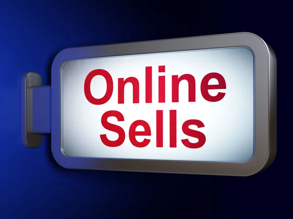 Marketing koncepció: online Sells a hirdetőtáblán háttér — Stock Fotó