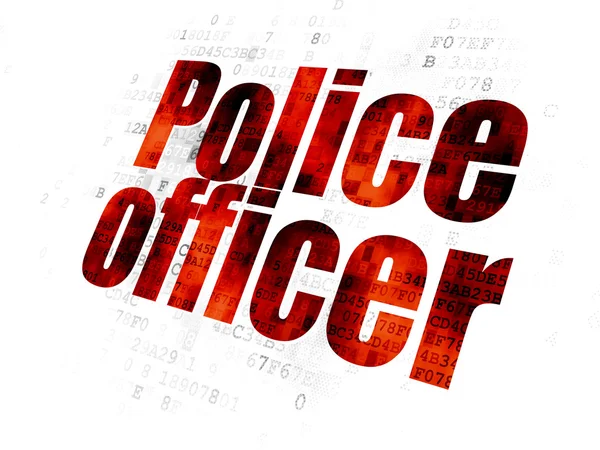 Concetto di legge: Funzionario di polizia su sfondo digitale — Foto Stock