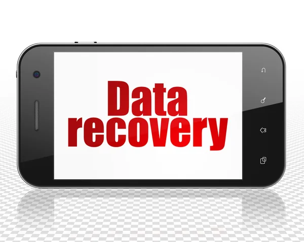 Концепция информации: Смартфон с восстановлением данных на дисплее — стоковое фото